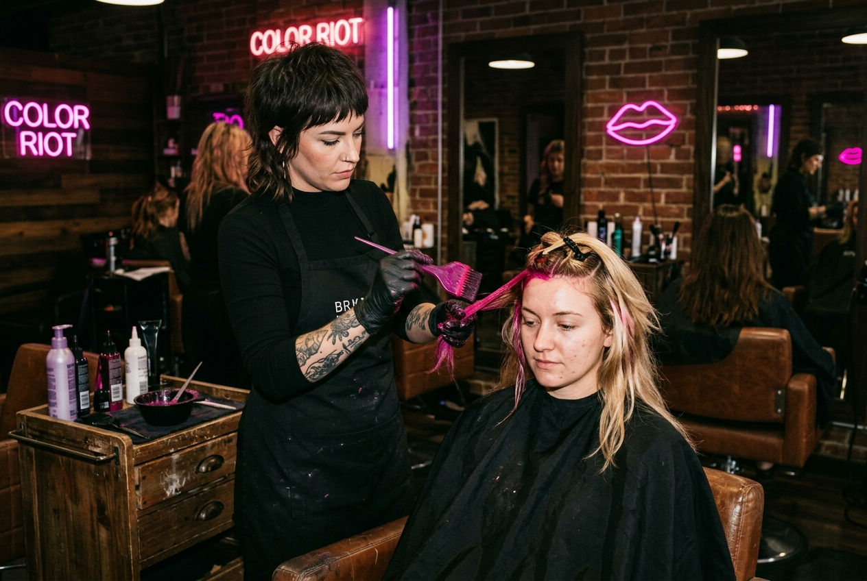 Neon Riot salon chair look