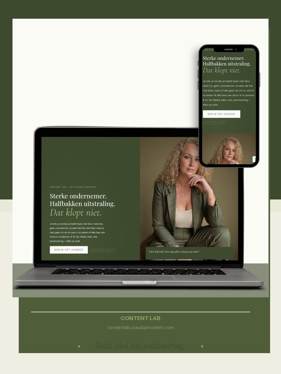 Preview van de Content Lab website