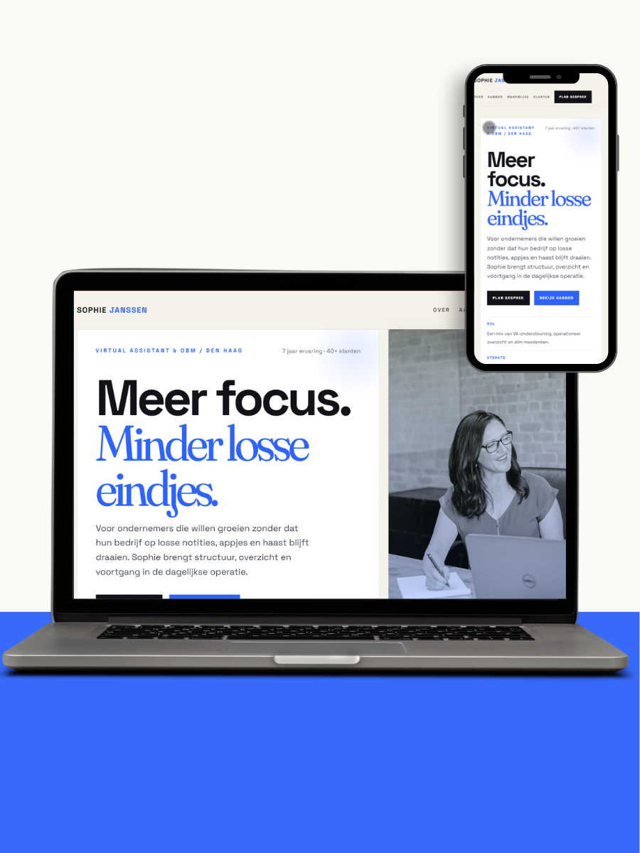 Sophie Janssen demo brand site - website stijlstudie door Content Lab Studio